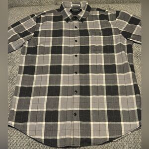 Ezekiel Men's Casual Plaid Shirt - Black and Gray
